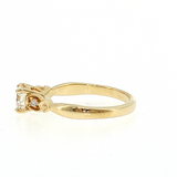 14K Yellow Gold 0.61ct Round Diamond Sidestone Engagement Ring
