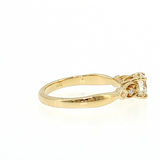 14K Yellow Gold 0.61ct Round Diamond Sidestone Engagement Ring