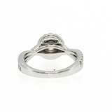 14K White Gold Love Earth 1.20 TWT Lab Diamond Halo Ring