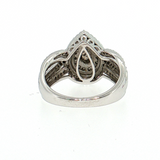 10K White Gold 0.50ctw Pear Cluster Diamond Engagement Ring