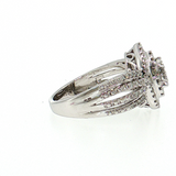 10K White Gold 0.50ctw Pear Cluster Diamond Engagement Ring