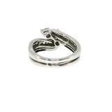 10K White Gold 1.00ctw Three-Stone & Matching Band Ring Set