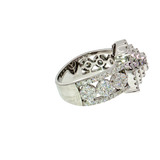 1.57 CTW Round Diamond Cluster Engagement Ring in 14K White Gold