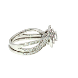 2.20 CTW Oval & Round Diamond Cluster Ring in 14K White Gold