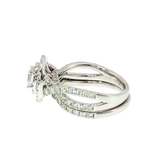 2.20 CTW Oval & Round Diamond Cluster Ring in 14K White Gold