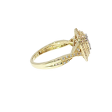 Yellow 10K Gold Pear Cluster Engagement Ring (0.50 TWT)