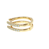 14K Yellow Gold Cathedral Diamond Enhancer Wedding Band