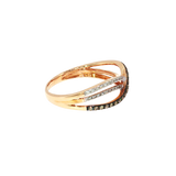 Lady's Rose 14K Gold Chocolate & White Diamond Ring (0.34 CTW)