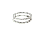 14K White Gold Diamond Ring Guard Wedding Band (0.33 TWT)