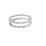 14K White Gold Diamond Ring Guard Wedding Band (0.33 TWT)