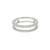 14K White Gold Diamond Ring Guard Wedding Band (0.33 TWT)