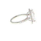White Gold Emerald-Cut Halo Semi-Mount Ring (0.57 TWT)