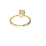 Oval Halo Ring Semi-Mount with Diamond Prongs | 14K Gold