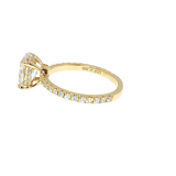 Oval Halo Ring Semi-Mount with Diamond Prongs | 14K Gold
