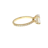 Oval Halo Ring Semi-Mount with Diamond Prongs | 14K Gold