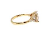 Oval Semi-Mount Ring with Round & Marquise Diamonds | 14K
