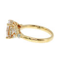 Oval Semi-Mount Ring with Round & Marquise Diamonds | 14K