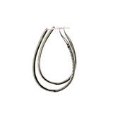 14K White Gold 0.54 TWT Round Diamond Hoop Earrings