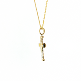 14K Yellow Gold Diamond Cross Necklace 16" | 0.17ctw