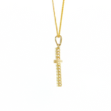 14K Yellow Gold Diamond Cross Necklace 18" | 0.42ctw