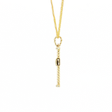 14K Gold 20" Diamond Cross Foxtail Pendant Chain (0.23 TWT)