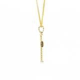 14K Gold 20" Diamond Cross Foxtail Pendant Chain (0.23 TWT)