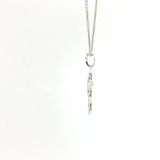 14K White Gold Diamond Cross Pendant Necklace (0.25 TWT)