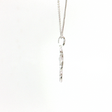 14K White Gold Diamond Cross Pendant Necklace (0.25 TWT)