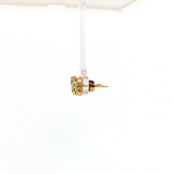 Lady's 14kt Gold Natural Jade Clover Studs