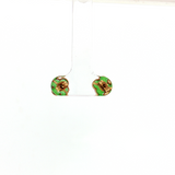 Lady's 14kt Gold Natural Jade Clover Studs