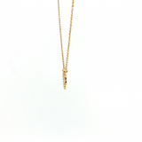 14K Yellow Gold Circle Diamond Pendant Necklace (0.10 TWT)