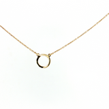 14K Yellow Gold Circle Diamond Pendant Necklace (0.10 TWT)