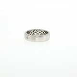 Gent's 14K White Gold Bezel-Set Princess Diamond Wedding Ring