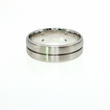 Men's 14K White Gold 6-Diamond Bezel Wedding Band (0.15 CT)