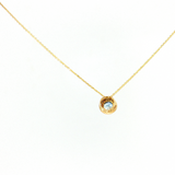 14K Yellow Gold Montana Sapphire Pendant Necklace | 18"