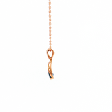 14K Rose Gold Pear Sapphire & Diamond Pendant Necklace