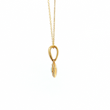 14K Yellow Gold Eye Pendant with Onyx, Mother of Pearl & 0.15ctw