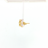 Yellow 14 Karat Mother of Pearl Clover Stud Earrings - 9mm