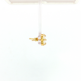 Yellow 14 Karat Mother of Pearl Clover Stud Earrings - 9mm