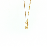 0k Gold Mother of Pearl Clover Necklace (17.5")