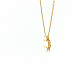 0k Gold Mother of Pearl Clover Necklace (17.5")