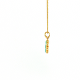 Natural Chrysoprase Clover Pendant in 14kt Yellow Gold