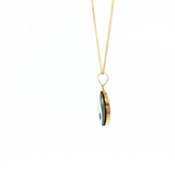 14K Gold Small Yin Yang Black Onyx & Mother of Pearl Pendant