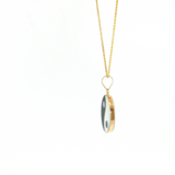 14K Gold Small Yin Yang Black Onyx & Mother of Pearl Pendant