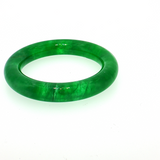 Lady's 14mm Genuine Green Jade Large Bangle Bracelet