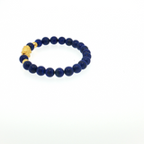Lady's 24kt Yellow Gold Lapis Dragon Beads Bracelet