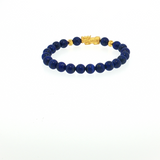 Lady's 24kt Yellow Gold Lapis Dragon Beads Bracelet