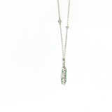 Lady's 18kt White Gold Emerald & Diamond Clover Pendant