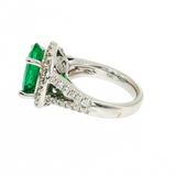 Lady's 18kt Gold 4.03 Carat Oval Emerald Statement Ring