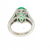 Lady's 18kt Gold 4.03 Carat Oval Emerald Statement Ring